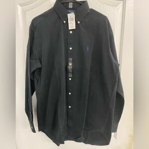 Polo Ralph Lauren Men's Black Shirt long sleeve dress shirt size medium nee